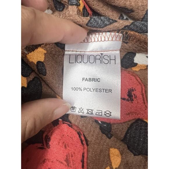 Liquorish Wrap Maxi Dress US 6 Brown Leopard Heart Print Kimono Sleeve Boho - Picture 6 of 7